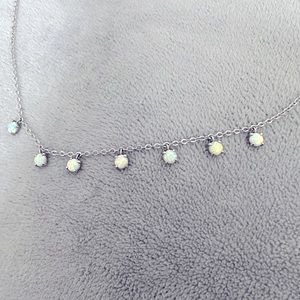 Silver opal necklace